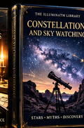 Black and gold e-book cover: A Short Atlas of Constellations and Sky Watching