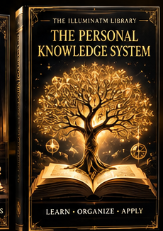 Black and gold e-book cover: The Personal Knowledge System